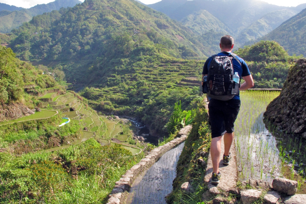 Walking along the rice terraces of Cambulo