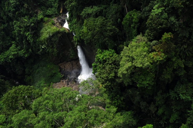 Over one of the Seven Falls in Lake Sebu