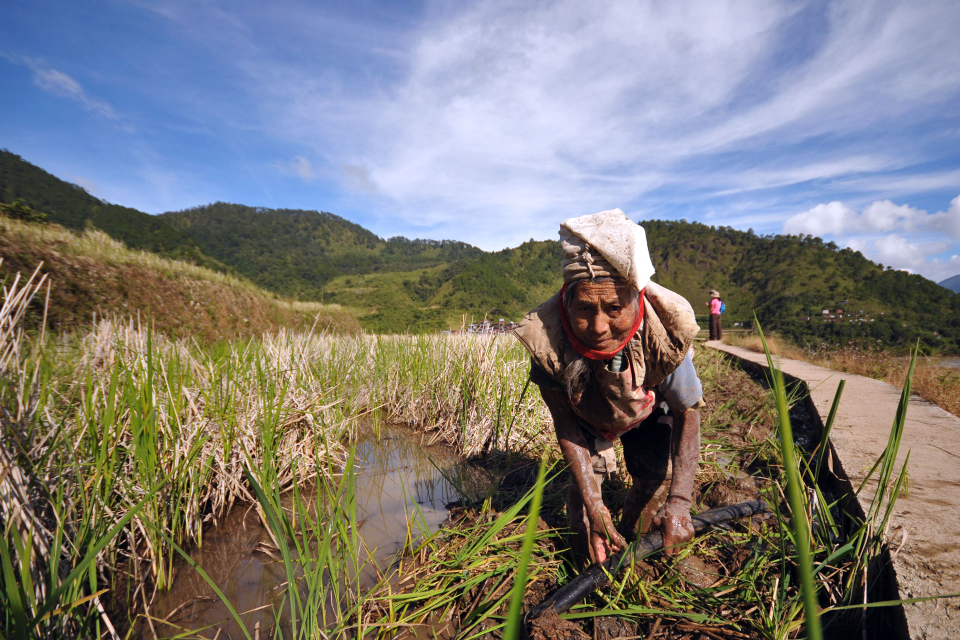 An old farmer in the mountain village of Maligcong