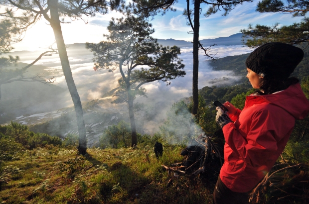 Admiring the sunrise at Maligcong