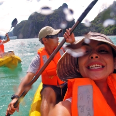 Kayaking through El Nido, Palawan